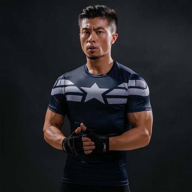 Captain America Avengers Men's T Shirt 3D Printed Civil War Tee