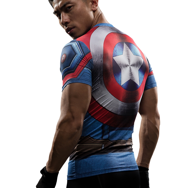 Captain America Shield Civil War Tee 3D Printed T-shirt Men Marvel Avengers 3